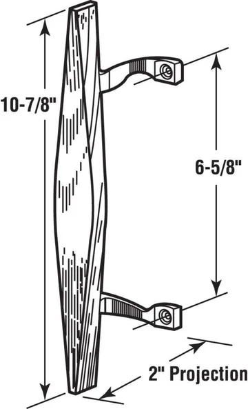 Canyon Door Supply (DH-101-W) Canoe Style Wooden Handle for Sliding Doors, 6-5/8″ Hole Space – White, view 2