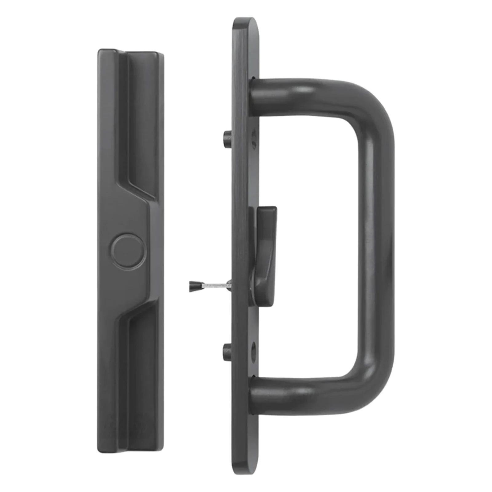 Canyon Door Supply (DH-204-B) Handle for Sliding Door, 3-15/16″ Hole Space – Offset Latch, Bronze