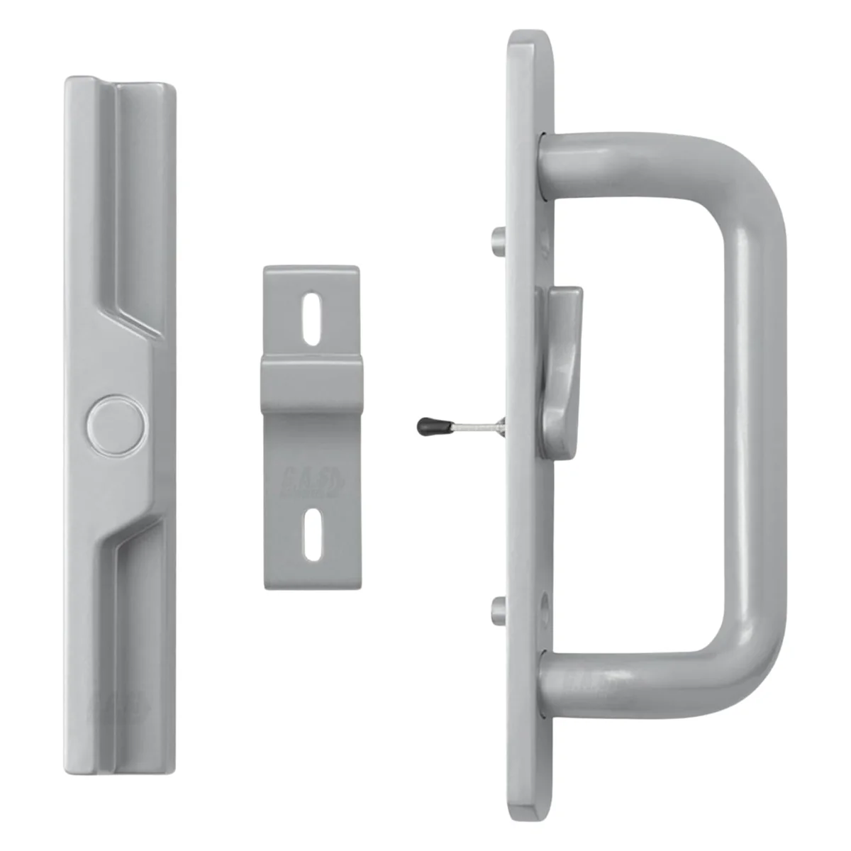 Canyon Door Supply (DH-204-C-S) Handle for Sliding Door, 3-15/16″ Hole Space – Center Latch, Grey, view 2