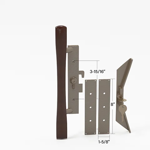 Canyon Door Supply (DH-113) Sliding Patio Door Keyed Aluminum With Wood Handle Set, 3-15/16″ Hole Space, view 3