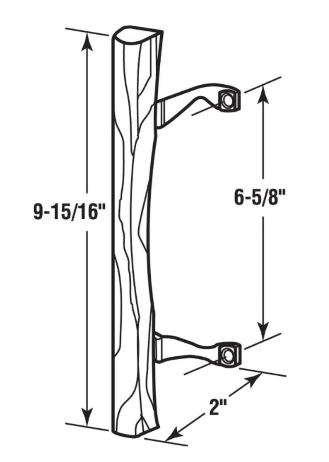 Canyon Door Supply (DH-109-C) Handle Set For Doors, 6-5/8″ Hole Space – Chrome With Wood Handle, view 2