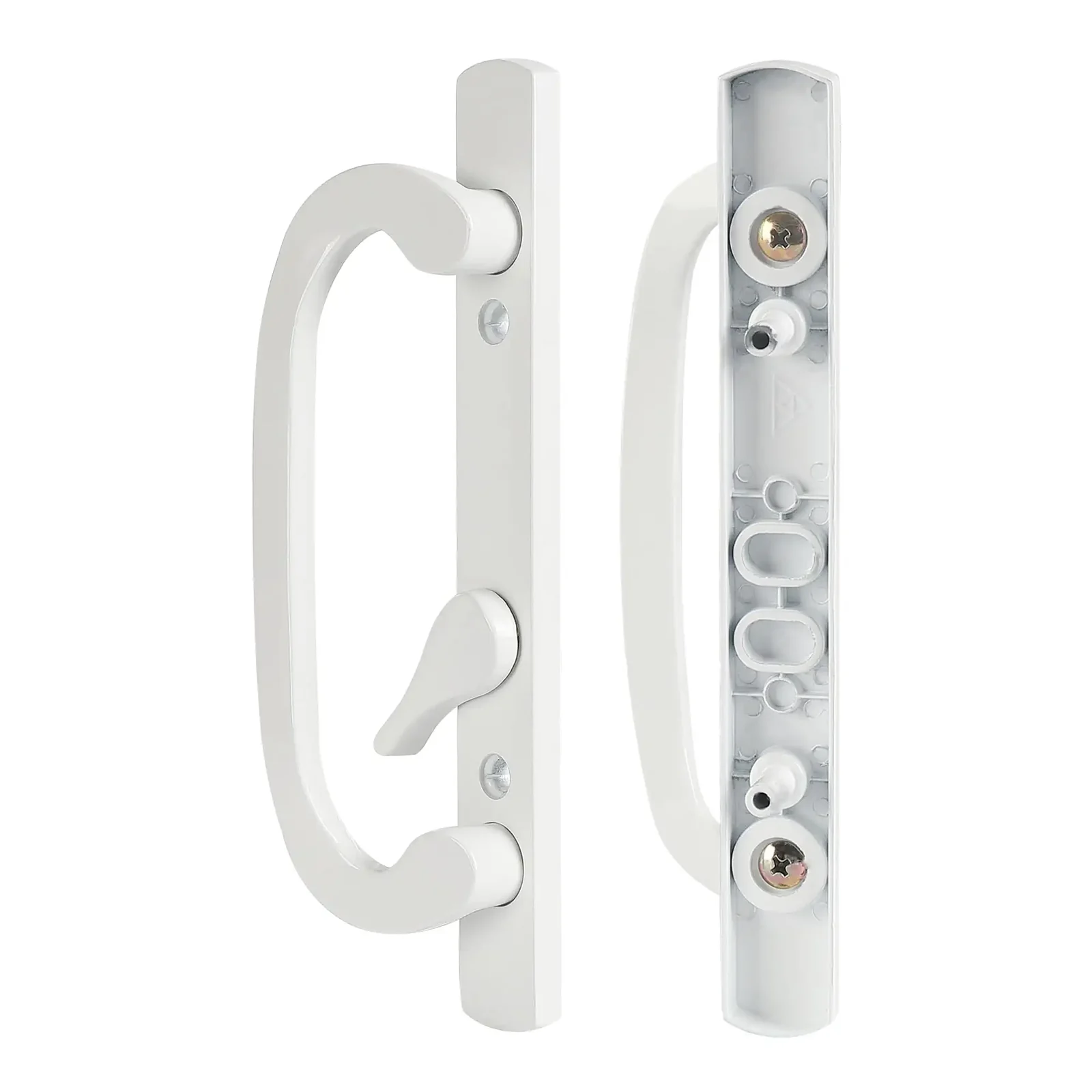 Canyon Door Supply (DH-211-W) Legacy Handle Set for Sliding Doors, 3-15/16″ Hole Space – White – OFF SET LATCH, view 2