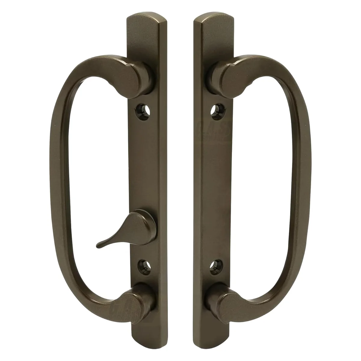 Canyon Door Supply (DH-211-BRONZE) Legacy Handle Set for Sliding Doors, 3-15/16″ Hole Space- BRONZE- OFF SET LATCH, view 2