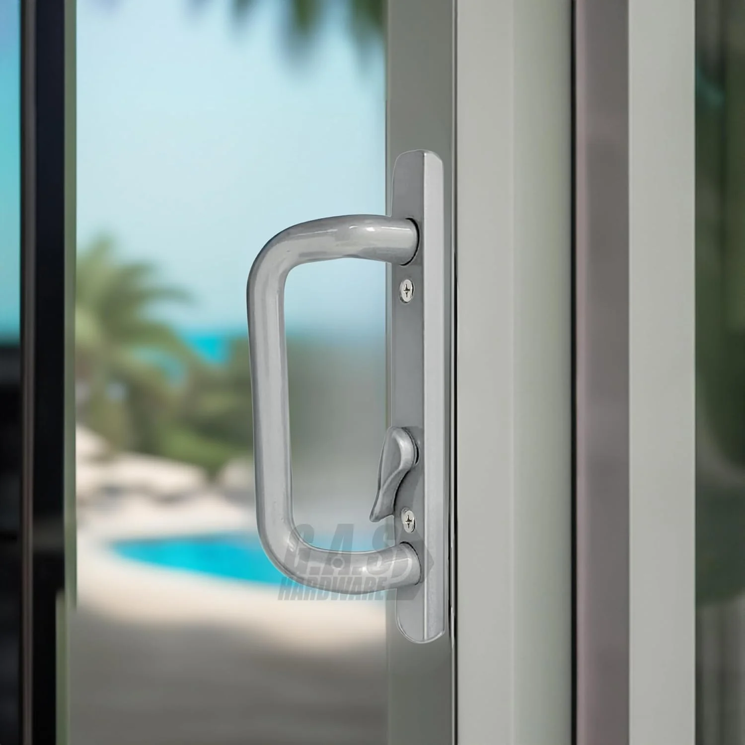 Canyon Door Supply (DH-204-S) Handle for Sliding Door – Offset Latch, Grey, view 2