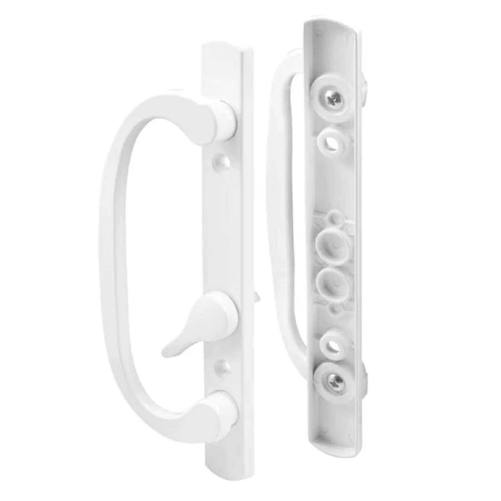 Canyon Door Supply (DH-211-W) Legacy Handle Set for Sliding Doors, 3-15/16″ Hole Space – White – OFF SET LATCH